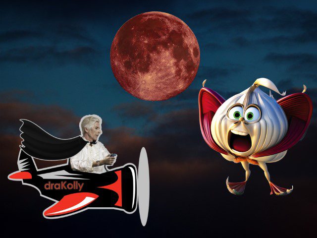 a vampire flying an airplane