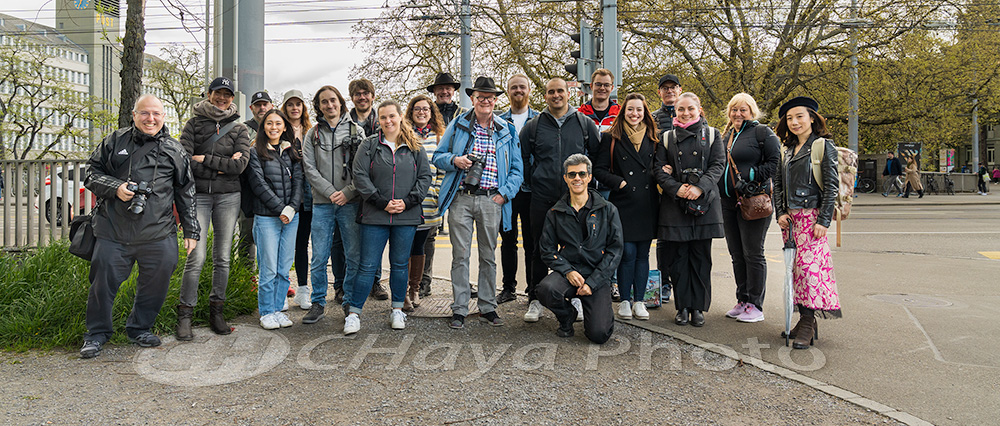 a group of photographers during a photo walk in Zurich