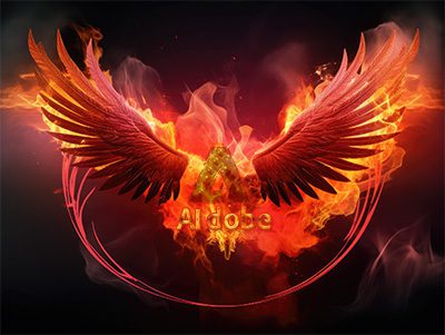 adobe logo as a phoenix