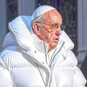 fake image of the pope dressed in a fancy jacket
