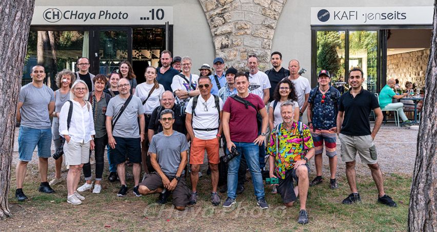 Group of photographers and models during the photo walk