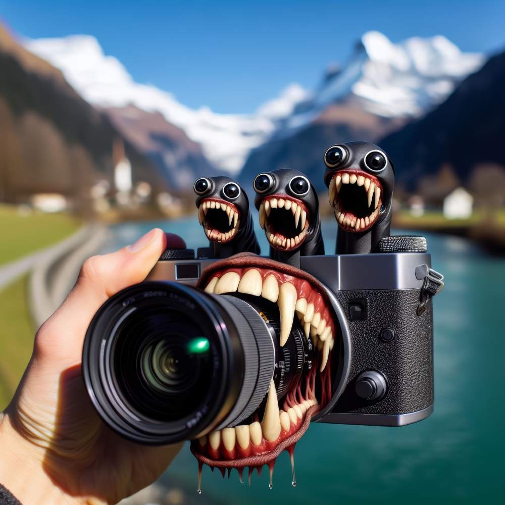 an intimidating photo camera