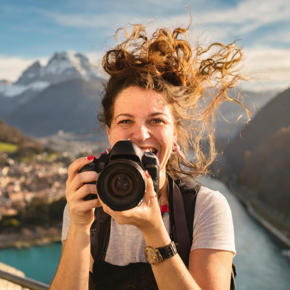 a happy photographer learning during the course