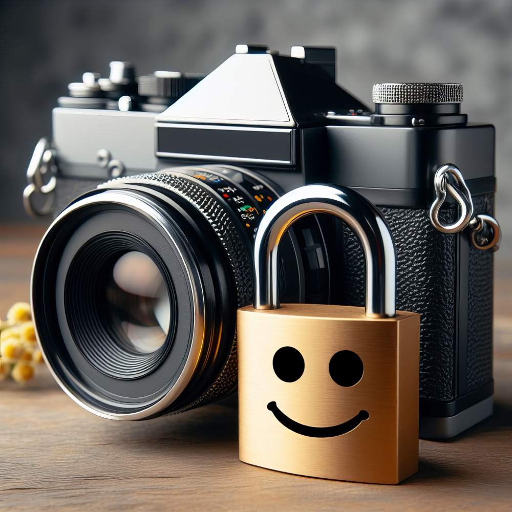 a camera with a lock for privacy and information security